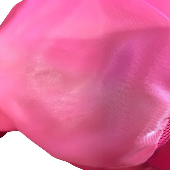 Vintage West Ark Pink Satin Bomber Jacket Women's XL Made in USA Used - Picture 9 of 16